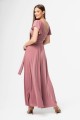 Sukienka maxi ABELIA z rękawkami -marsala -tył