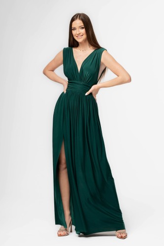 Aurelia sukienka maxi w kolorze butelkowej zieleni
