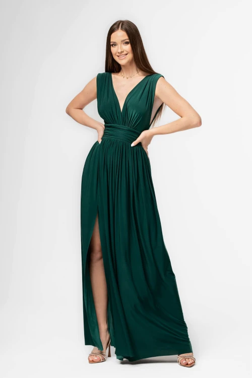 Aurelia sukienka maxi w kolorze butelkowej zieleni