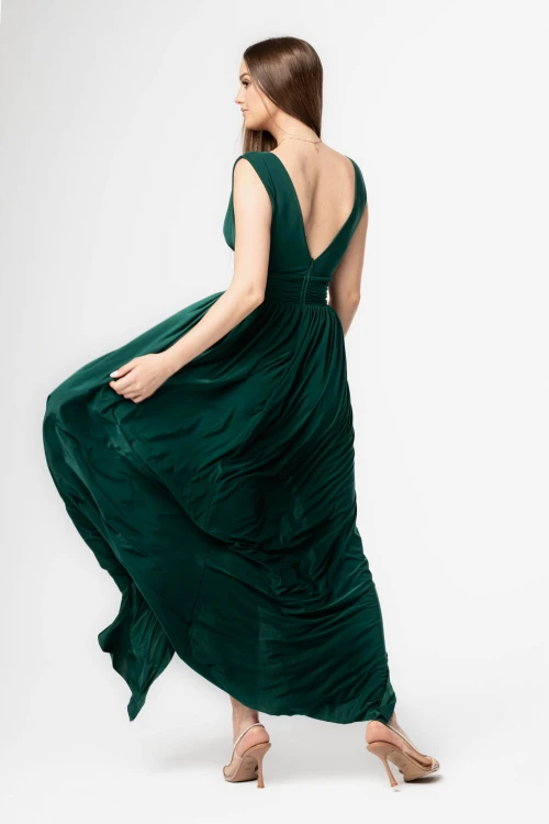 Aurelia sukienka maxi w kolorze butelkowej zieleni