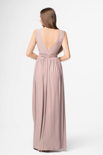 Aurelia sukienka maxi w kolorze cappuccino-tył