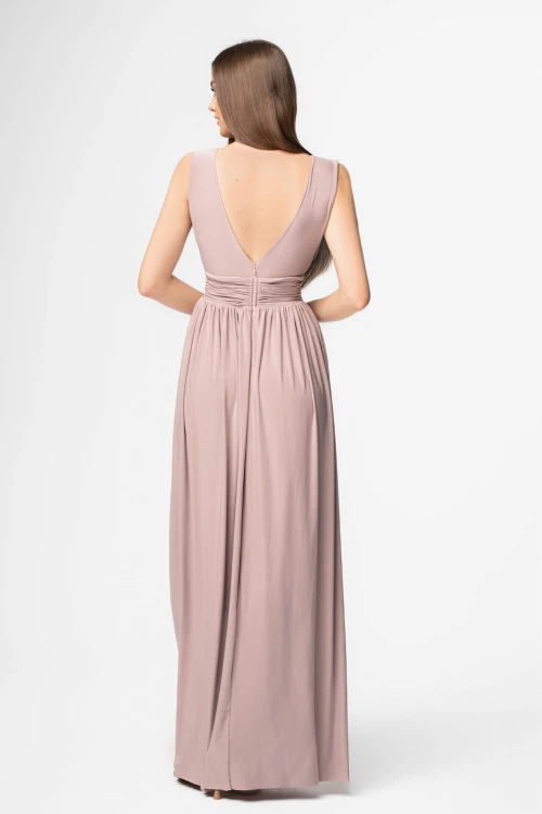 Aurelia sukienka maxi w kolorze cappuccino-tył
