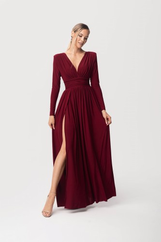 elegancka Sukienka maxi Adelle - bordo