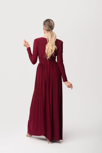 Sukienka maxi Adelle - bordo-tył