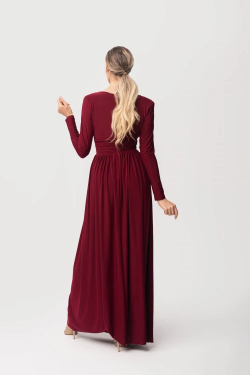 Sukienka maxi Adelle - bordo-tył