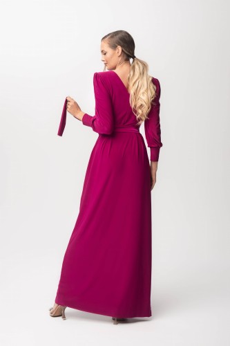 Elegancka Sukienka Maxi Cristal-fuksja