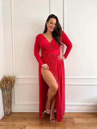 Sukienka Adelle plus size xxl -czerwona