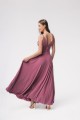 Milo-sukienka maxi w greckim stylu empire -ciemny róż -tył