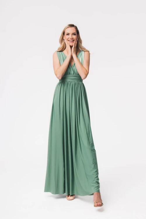 Aurelia sukienka maxi w kolorze pistacjowym