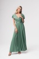Sukienka maxi ABELIA z rękawkami -pistacja