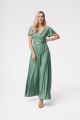 Sukienka maxi ABELIA z rękawkami -pistacja-nowość