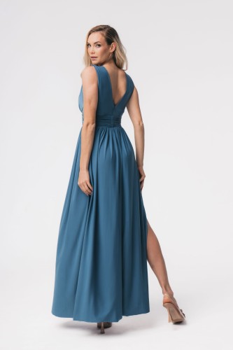 Aurelia sukienka maxi w kolorze jeans -tył