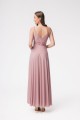 Milo-sukienka maxi w greckim stylu empire -jasny róż-tył