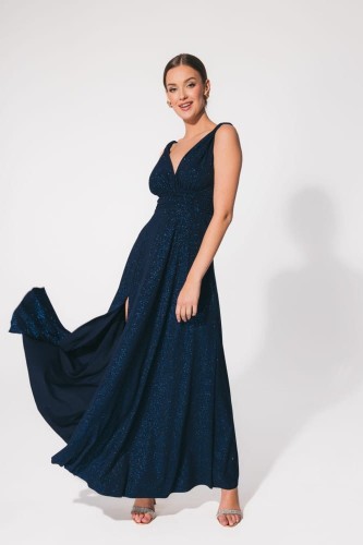 Milo-sukienka maxi w greckim stylu empire -brokat Midnight