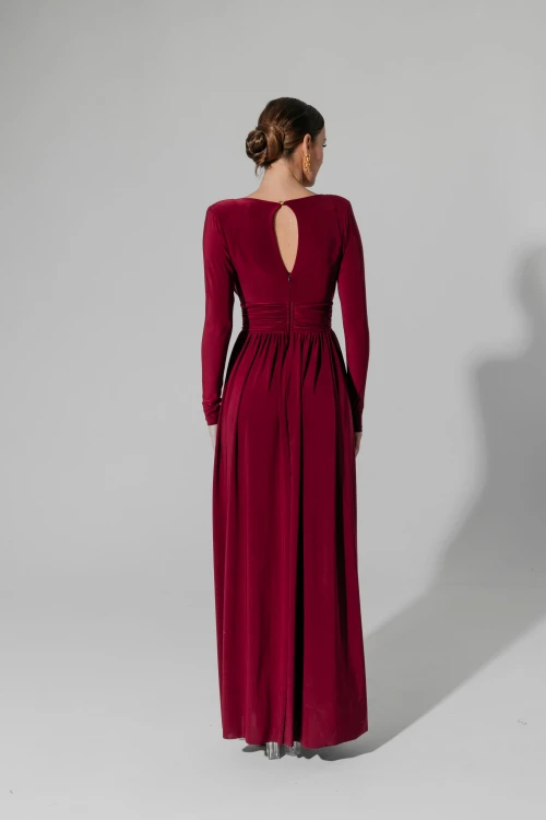 Sukienka maxi Adelle - bordo-tył