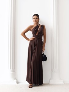 Aurora – sukienka maxi multiway / Mocca Brown