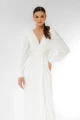 sukienka ślubna minimalistyczna soft white maxi Simone z rozcięciem