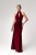 elegancka sukienka maxi velvet wine plecy V Polska produkcja