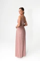 sukienka dla druhny champagne pink maxi zwiewna Milo-tył