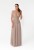 sukienka maxi z drapowaniem w talii champagne beige