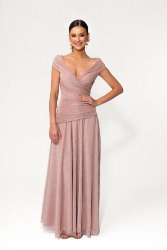 sukienka maxi / Champagne Pink (Glitter)