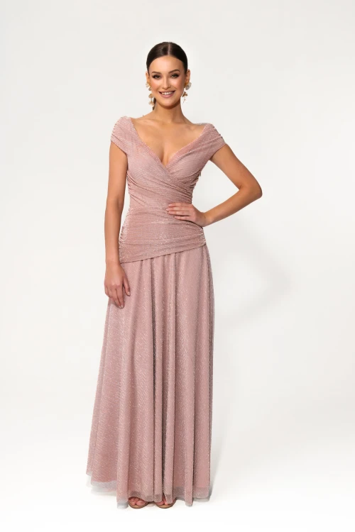 sukienka maxi / Champagne Pink (Glitter)