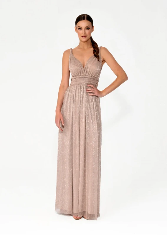 MILO – sukienka maxi Champagne Beige (glitter)