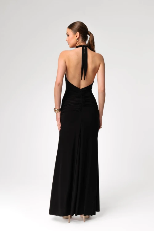 ALICE – sukienka maxi /Black Glow -tył
