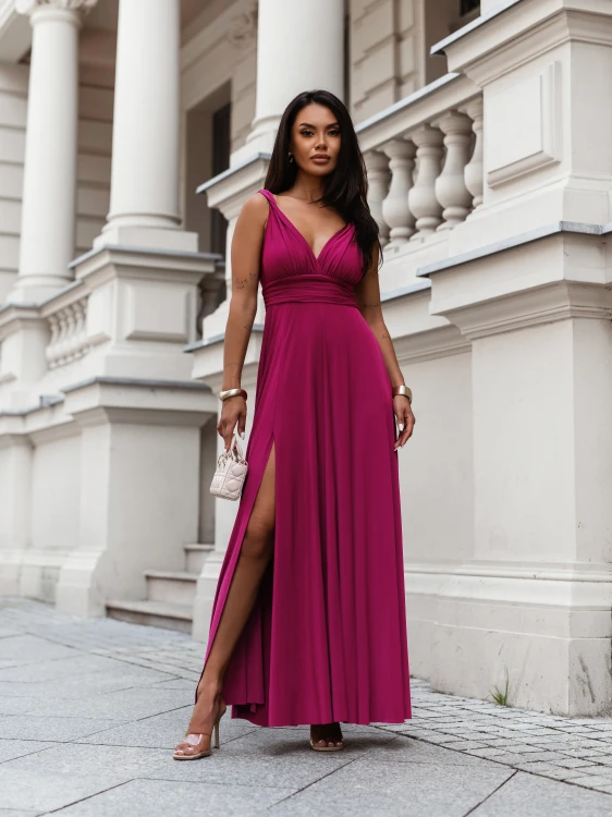 Fuksjowa sukienka maxi MILO w stylu greckim
